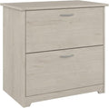 Bush Furniture Cabot 2 Drawer Lateral File Cabinet in Linen White Oak, Home Office Chest for Letter, Legal, and A4-Size Document Storage