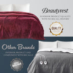 Beautyrest Heated Electric Blanket for Cold Weather, Fast Heating Heated Blanket, Auto Shut Off, Virtually Zero EMF, Multi Heat Setting, UL Certified, Red Full (84 inx80 in)