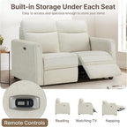 Zero Wall Recliner Sofa RV Loveseat Wall Hugger Power Recliner Chair with Comfortable Backrest High Wood Leg USB & Type C Dual Charge Ports for Living Room RV Furniture or Small Spaces