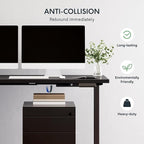 SANODESK L Shaped Standing Desk Adjustable Height, Electric Corner Standing Desk, 63 x 55 inch Sit Stand Computer Table with Splice Board, Black