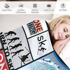 Skiing Throw Blanket for Lovers - Soft Warm Cozy Fleece for Kids Adults - Couch Sofa Bed 50"x60"
