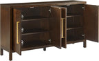 Crosley Furniture Darcy Modern Sideboard Buffet Cabinet with Storage Shelves, Living Room, Kitchen, Dining, Dark Brown