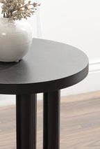 Kate and Laurel Kenzo Modern Wooden Round Side Table; 14 x 14 x 20; Black; Transitional Wood End Table for Use as Bedroom Nightstand or Living Room Accent Table