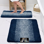 GORILLA GRIP Ultra Soft Plush Bathroom Rugs with Rubber Backing Set of 2, Absorbent Quick Dry Bath Mat, Machine Washable Shower Mats, Home Décor Accessories Bathmat Rug, 24x16 and 30x18 Navy