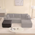 Cozy Square Ottoman, Comfortable Seating, No Assembly Required, Gray