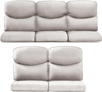 Patio Chair Cushions 5 Packs - Outside 22x24 High Back Water-Resistant Cushion with Zipper Cover for Outdoor Glider Rocking Chairs Loveseat 3-seat Couch Sofa – Beige/Crescent