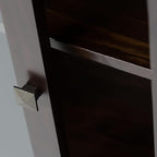 SIMPLIHOME Cosmopolitan SOLID WOOD 36 Inch Wide Contemporary Medium Storage Cabinet in Mahogany Brown, For the Living Room, Entryway and Family Room