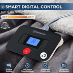 Westinghouse Electric Blanket King, Heated Blanket King Size with 10 Heating Levels and 1 to 12 Hours Heating Time Settings, Flannel to Sherpa Reversible, Machine Washable (90" x 100", Charcoal)