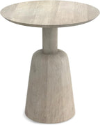 SIMPLIHOME Finchley Solid Mango Wood 18 inch Wide Round Contemporary Side Table in White Wash, Fully Assembled for The Living Room and Bedroom