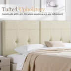 Upholstered King Size Headboard, Headboard King with Sturdy Metal Legs, Tufted Upholstery Design Bed Headboards with Adjustable Width & Height (Linen)