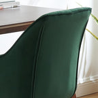 Zouron Mid Century Modern Swivel Accent Chair with Gold Metal Legs, Upholstered Swivel Chair No Wheels, Side Accent Arm Chair Vanity Chair for Small Space Home Office Living Room Bedroom, Green