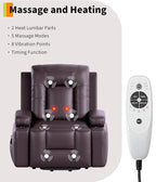 GarveeHome Oversized Electric Lift Recliner Chair - Heat and Massage, PU Leather Power Lift Recliner for Elderly & Mobility Impaired, Adjustable Back and Legs, Heavy Duty Lift Chair for Seniors
