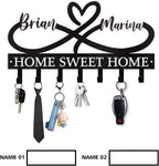 Personalized Couple's Name Key Rack, Wall Mounted Metal Key Holder for Housewarming Gifts,ignent Bedding