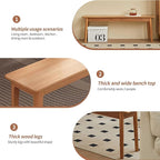 Outdoor indoor Log color wood Bench, 47" Patio Garden,balcony,restaurant,canteen,refectory,entryway,farmhouse,dining room,bedroom Wooden Bench,solid Wood benches for dining table,2 Person seat bench
