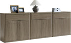 SICOTAS Buffet Cabinet with Storage - Accent Fluted Storage Cabinet with 6 Doors & 3 Drawers Sideboard Credenza Buffet Table Console Cabinets for Living Room Kitchen Dining Room Entryway Office
