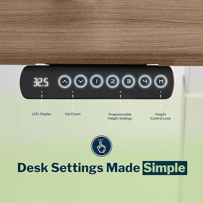 Vari ComfortEdge 40x26 Inch Adjustable Standing Desk – Small Electric Sit Stand VariDesk for Apartment, Bedroom, or Home Office + Beveled Edge, Tool-Free Assembly (Walnut Top/Black Legs)