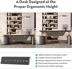 SAINTCY 94.5 Inch Large Executive Office Desk with File Cabinet, Sit & Stand L Shaped Executive Desk, Adjustable Luxury Office Desks for Boss, Business Owners, Managers and Supervisors Return Left
