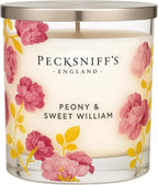 Pecksniff’s 1 Wick Candle – Peony & Sweet William, 184 g / 6.49 oz – Long Lasting Burn, Elegant Home Decor & Relaxing Ambiance