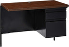 Lorell Single Right Pedestal Desk, 42 by 24 by 29-1/2-Inch, Black Walnut