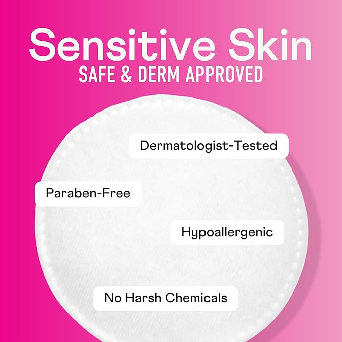 Swisspers Premium Cotton Rounds – 100 Count (Pack of 6) - 100% Pure Cotton - Soft, Absorbent, Hypoallergenic Pads for Makeup Removal, Skincare, Baby Care and Facial Cleansing - Lint Free