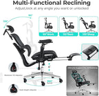 Ergonomic Office Chair with 9D Arms,Adjustable Seat Depth,3D Lumbar Support,135° Recline,3D Headrest & Footrest,Mesh Computer Desk Chair - Ultimate Comfort for Home & Executive Office Black