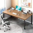 Bast Board Modern Simple Style Computer Desk Standing Table 30x59 Inches Large Office Desk Computer Table Study Writing Desk Workstation for Home Office Black Metal Frame