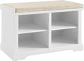 Crosley Furniture Anderson Entryway Storage Bench with Shoe Rack Organizer Shelves, White