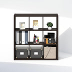 Furinno Cubic Closet Organizers and Storage, 9-Cube Closet Organizer, Open Shelf Closet Storage, Extra Thick Frame for Wardrobe, Bedroom, Living Room, Dark Oak