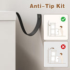 Nuturelly Bathroom Floor Storage Cabinet, Bathroom Organizers and Storage with Top Board & Metal Handles for Kitchen, White
