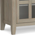 SIMPLIHOME Artisan Buffet - 54 inch Wide Solid Wood 3-Door Sideboard Buffet in Distressed Grey, Transitional Storage Cabinet for Dining Room or Kitchen with Adjustable Shelves and Bronze Hardware