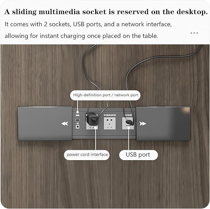 L Shaped Executive Desk, 86.6 inch Large Executive Computer Desk Set Drawers and Lockable, Power Socket and USB Port Storage, Without Desk or Computer Chair (Filing Cabinet)