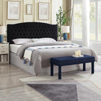 24KF Boucle Upholstered Tufted Button King Headboard and Comfortable Fashional Padded King/California King Size headboard,6025-K-Boucle-Black