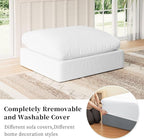 Modular Sectional Sofa Cloud Couch,Down Filled Comfy Cloud Modern Sofa,White Linen Oversized Couch Cushion Covers Removable for Living Room