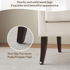 High Back Living Room Chairs, Fabric Accent Chair, Comfy Upholstered Armchair with Wooden Legs for Living Room, Bedroom, Apartment (1, Beige)