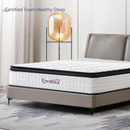 12 Inch King Hybrid Mattress – Medium Firm, Memory Foam & Responsive Pocket Springs, Enhanced Edge Support, Motion Isolation, Pressure Relief, Eco-Friendly, Compressed for Easy Setup