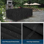 Easy-Going Rectangle Patio Furniture Cover Waterproof Outdoor Dining Table and Chair Cover Anti-UV Outside Sectional Sofa Set Covers (126" L x 63" W x 28" H, Black)