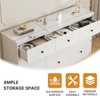9 Drawer Dresser for Bedroom, 59" Wide White Chest of Drawers, Wooden Dresser with 9 Drawers with Ample Storage, Modern Storage Organizer for Hallway,Nursery