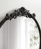Kate and Laurel Arendahl Ornate Glam Round Mirror, 24 Inch Diameter, Black, Dramatic Baroque Style Wall Mirror for Vintage Antique Inspired Home Decor Aesthetic