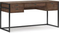 SIMPLIHOME Richmond Desk - 60-Inch Wide Solid Acacia Wood and Metal Writing Desk in Rustic Natural Aged Brown, Modern Industrial Home Office Computer Table with 2 Drawers and Flip-Down Keyboard Tray