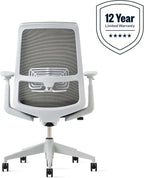 Haworth Soji Office Chair with Ergonomic Adjustments and Lumbar Support, Flexible Mesh Back (Stone)