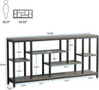 Tribesigns Console Sofa Table, 70.9 inch Extra Long Console Table Behind Couch with Storage Shelves, 3-Tier Modern Narrow Entryway Hallway Accent Table for Living Room, Grey