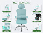 Office Chair - Ergonomic Office Chair with Back Support, Ergonomic Computer Chair - Home Office Desk Chairs, 400lbs Wide Seat Big and Tall Office Chairs with Headrest, Comfy Desk Chairs(Blue)