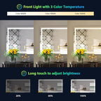 50x32 Inch RGB LED Bathroom Mirror Front Light and RGB Backlit Lighted Vanity Mirror for Bathroom Wall Mounted Dimmable Anti Fog Memory Shatter-Proof IP54 Waterproof Horizontal/Vertical