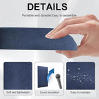Upholstered Wall Mounted Headboard, 3D Soundproof Panels Peel and Stick for Queen Size, Adjustable Bed, Tufted, Blue (9 Panels, 10" x 24")