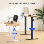 FLEXISPOT EN1 Bamboo Standing Desk, 48 x 24 Inches Whole-Piece Electric Height Adjustable Desk for Home Office (Silver Frame + Bamboo Curved Desktop, 2 Packages)