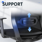 FLEXISPOT OC3 Cloud Ergonomic Office Chair with Footrest, Mesh Back Computer Chair, Home Office Desk Chairs, with Adjustable Lumbar Support/3D Headrest/Reliable Base, Elastic Foam Seat, Black, Cloud-F