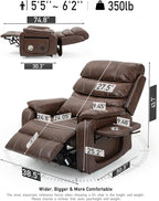 Large Power Lift Chairs Recliners for Elderly with Heated and Massage, Upgraded Dual Motor Lay Flat Recliners, 25in Extra Wide Seat, Folding Tablet, Side Pocket