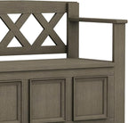 SIMPLIHOME Amherst Entryway Storage Bench - 48 inch Wide Solid Wood Hallway Seat in Farmhouse Grey, Transitional Bench for Entryway or Living Room with Lift-Up Lid and Spacious Storage