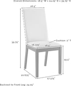 Crosley Furniture Hayden Modern Farmhouse Upholstered Wood Dining Chairs Set of 2, Slate/Crème