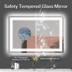 48x28 Inch LED Bathroom Mirror with Lights, Backlit and Front Lighted Bathroom Mirrors for Wall, Anti-Fog Dimmable, Memory, Shatterproof, LED Vanity Mirror for Bathroom